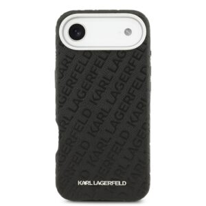 Karl Lagerfeld Grained PU Repeated Logo MagSafe dėklas skirtas Apple iPhone Air juodos spalvos - Image 2