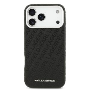 Karl Lagerfeld Grained PU Repeated Logo MagSafe dėklas skirtas Apple iPhone 17 Pro Max juodos spalvos - Image 2