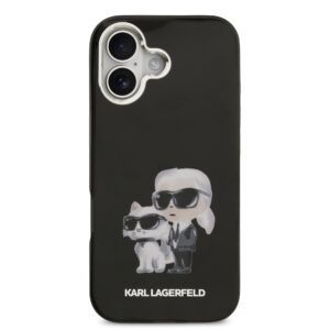 Karl Lagerfeld IML Aquarelle Karl and Choupette dėklas skirtas Apple iPhone 17 juodos spalvos - Image 2