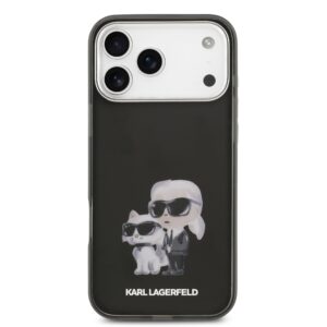 Karl Lagerfeld IML Aquarelle Karl and Choupette dėklas skirtas Apple iPhone 17 Pro juodos spalvos - Image 2