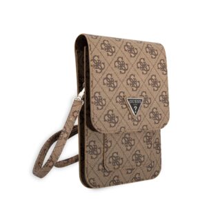 Guess PU 4G Triangle Logo Phone Bag Brown - Image 2