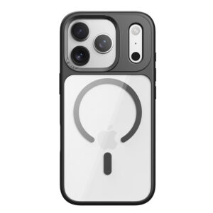 Rock Guard Series Magnetic dėklas skirtas Apple iPhone 17 Pro Max skaidrus-juodos spalvos