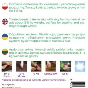 Sėklos, kopūstai KAMIENNA GLOWA, 2 g - Image 2