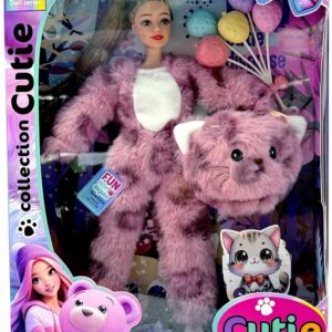 Lėlė Emily With Cat Costume QJ201D, 32 cm