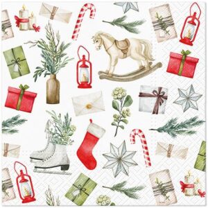 Kalėdinės popierinės servetėlės, 330 mm x 330 mm, 20 vnt.