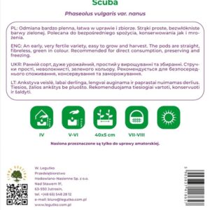 Sėklos, šparaginės pupelės SCUBA, 50 g - Image 2