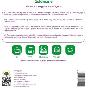 Sėklos, šparaginės pupelės GOLDMARIE, 10 g - Image 2