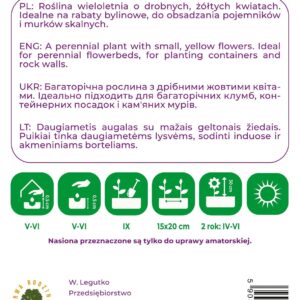 Sėklos aurinijos YELLOW, 0.5 g - Image 2