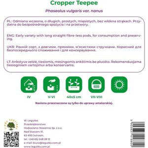 Sėklos, šparaginės pupelės CROPPER TEEPEE, 40 g - Image 2