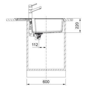 Plautuvė Franke Urban 114.0682.569, granitas, 780x500x200mm - Image 3