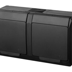 Dvivietis kištukinis lizdas ELEKTRO-PLAST HERMES, IP44 - Image 1