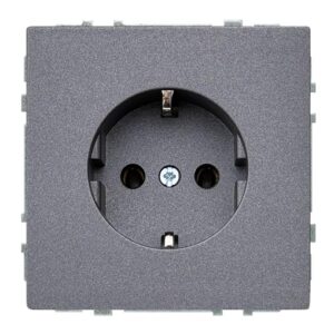 Kištukinis lizdas LIREGUS MODERN, su įž., mat. juodos sp.