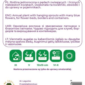 Sėklos lobelija BLUE, 0.2 g - Image 2