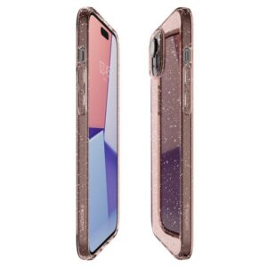 Spigen Liquid Crystal Glitter Apple iPhone 15 dėklas - Pink/Transparent - Image 1