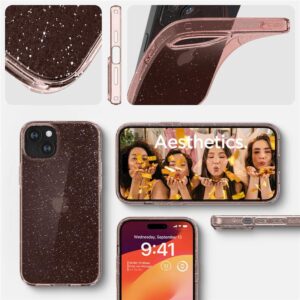 Spigen Liquid Crystal Glitter Apple iPhone 15 dėklas - Pink/Transparent - Image 7