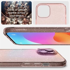Spigen Liquid Crystal Glitter Apple iPhone 15 dėklas - Pink/Transparent - Image 3