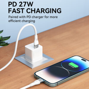 Wozinsky WSTCL1 Lightning / USB-C PD 27W kabelis 1 m - baltos spalvos - Image 9