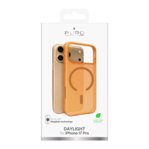 Puro Daylight Magsafe Compatible Silicone dėklas skirtas Apple iPhone 17 Pro - Translucent Orange - Image 2