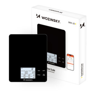Wozinsky WIK-10 Smart virtuvinės svarstyklės with Digital Display, Bluetooth App - juodos spalvos