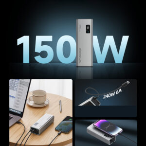 Cuktech P+Series No. 15 Powerbank 150W 20000mAh - pilkos spalvos - Image 3