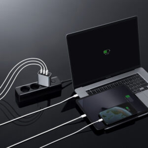 Cuktech 65W GaN 2xUSB-C 1xUSB-A Wall Charger - pilkos spalvos - Image 7