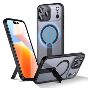 Hybrid Armor X Case skirtas Samsung Galaxy S26 with Stand, Compatible with MagSafe - juodos spalvos - Image 2