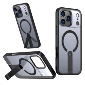 Hybrid Armor X Case skirtas Samsung Galaxy S26 with Stand, Compatible with MagSafe - juodos spalvos - Image 3
