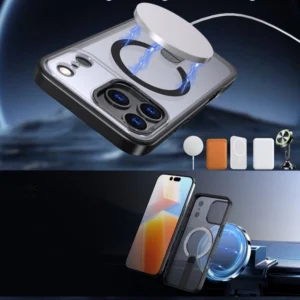 Hybrid Armor X Case skirtas Samsung Galaxy S26 with Stand, Compatible with MagSafe - juodos spalvos - Image 4