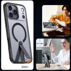 Hybrid Armor X Case skirtas Samsung Galaxy S26 with Stand, Compatible with MagSafe - juodos spalvos - Image 8