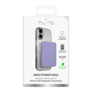 Puro 4200mAh Ultra-Thin MagSafe Compatible USB-C Power Bank - Purple - Image 2
