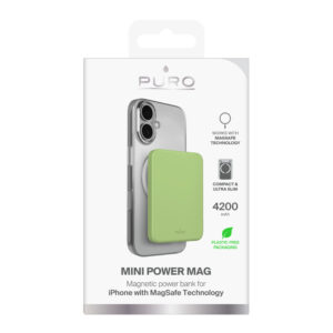 Puro 4200mAh Ultra-Thin MagSafe USB-C Compatible Power Bank - Green - Image 2