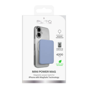 Powerbank Puro 4200mAh ultra plonas suderinamas su MagSafe USB-C - mėlynos spalvos - Image 2