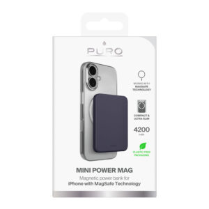 Puro 4200mAh Ultra-Thin MagSafe USB-C Compatible Power Bank - Gray - Image 2