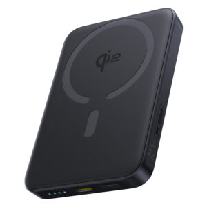 Baseus EnerFill FM12 10000mAh 22.5W Qi2 Power Bank MagSafe Compatible with Baseus Simple USB-C 20V/3A 30cm Cable - juodos spalvos