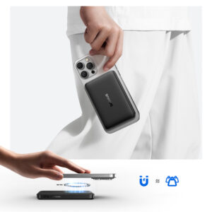 Baseus EnerFill FM12 10000mAh 22.5W Qi2 Power Bank MagSafe Compatible with Baseus Simple USB-C 20V/3A 30cm Cable - juodos spalvos - Image 7