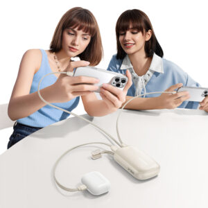 Baseus EnerFill FC21 Qpow 3 Ultra 10000mAh 22.5W Powerbank with attached cable lanyard - beige - Image 6