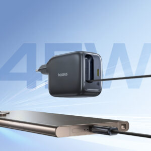 Baseus EnerCore CJ11 45W Wall Charger with USB-C Port and Retractable USB-C Cable - Black - Image 7