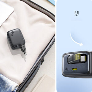 Baseus EnerCore CJ11 45W Wall Charger with USB-C Port and Retractable USB-C Cable - Black - Image 9