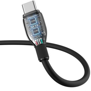 Baseus Pudding Series 100W USB-A - USB-C Cable 2m - Black - Image 4