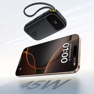 Baseus EnerFill FC31 10000mAh 45W Power Bank with USB-C and Lightning Cables - Black - Image 7