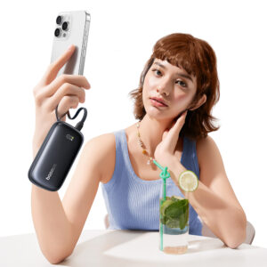 Baseus EnerFill FC21 Qpow 3 Ultra 10000mAh 45W Power Bank with Attached Lanyard Cable - Black - Image 6