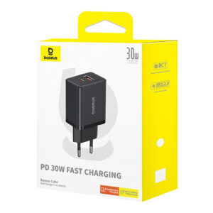 Baseus Cube Pro 30W USB-C USB-A Wall Charger - Black - Image 7