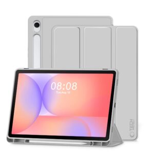 Tech-Protect SmartCase Pen dėklas skirtas Samsung Galaxy Tab S9 11.0 / S9 FE / S10 FE / S10 Lite 10.9 X710 / X716B / X510 / X516B / X520 / X526 / X400 / X406B - pilkos spalvos