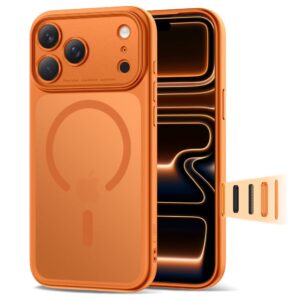 Tech-Protect Magpeak MagSafe CC dėklas skirtas Apple iPhone 17 Pro - oranžinės spalvos