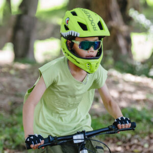 Rockbros TT-32004 Shark Children's Bike Helmet with Detachable Jaw Size M (54-58) - Green - Image 4