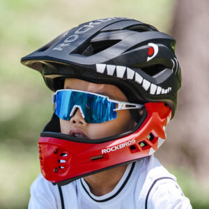 Rockbros TT-32005 Shark Children's Bike Helmet with Detachable Jaw Size M (54-58) - Black - Image 6