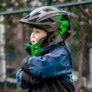 Rockbros TS-61 10110061003 Children's Bike Helmet with Detachable Chin Size S (48-54) - Green - Image 2