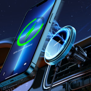 Joyroom car phone holder with Qi 15W inductive charger (MagSafe compatible) for air vent, silver (JR-ZS291) - Image 7