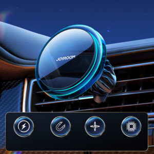 Joyroom car phone holder with Qi 15W inductive charger (MagSafe compatible) for air vent, silver (JR-ZS291) - Image 2