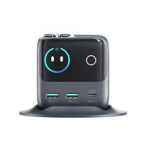 Joyroom Podix JR-TRD01 GaN 140W Desktop Charger with 5 Ports and Dual Retractable Cables - Gray - Image 2